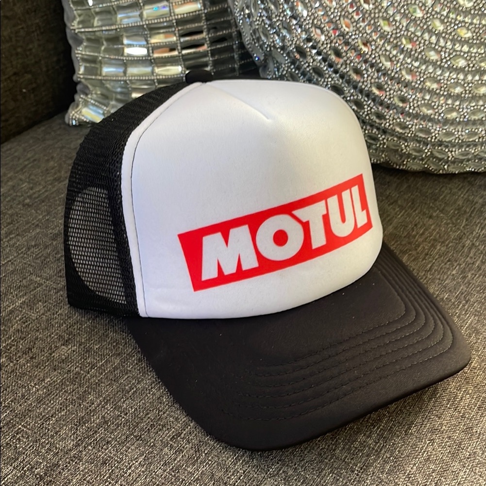 Motul Logo Black And White Trucker Cap